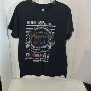 MTV Black V-Neck Tee